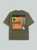 Men's Green Relaxed Fit Embroided 240 GSM Casual T-Shirt