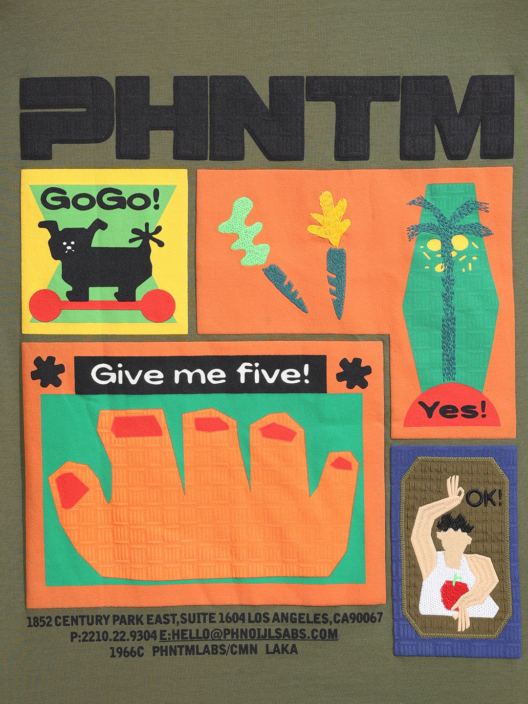 Men's Green Relaxed Fit Embroided 240 GSM Casual T-Shirt