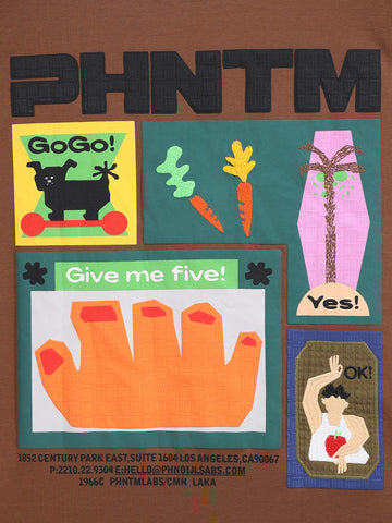 Men's Brown Relaxed Fit Embroided 240 GSM Casual T-Shirt