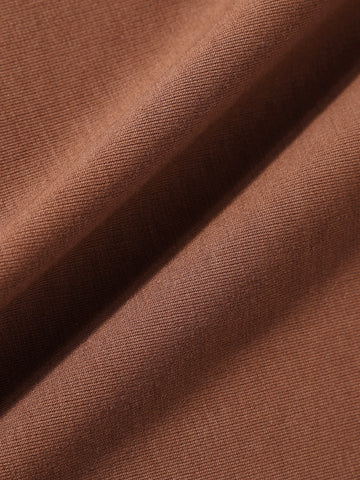 Men's Brown Relaxed Fit Embroided 240 GSM Casual T-Shirt