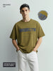 Men's Green Relaxed Fit Embroided 240 GSM Casual T-Shirt