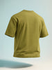 Men's Green Relaxed Fit Embroided 240 GSM Casual T-Shirt