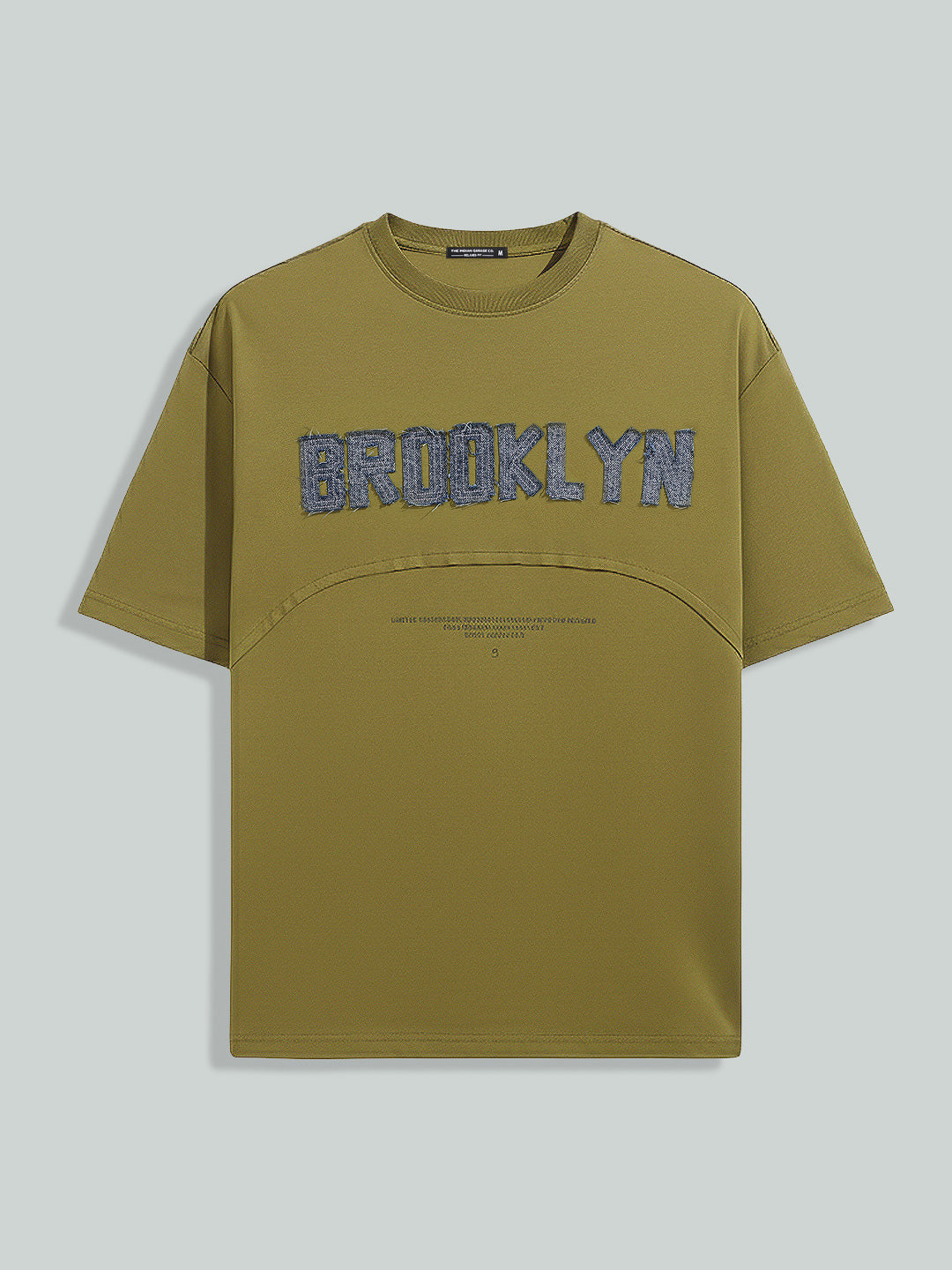 Men's Green Relaxed Fit Embroided 240 GSM Casual T-Shirt