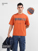 Men's Rust Relaxed Fit Embroided 240 GSM Casual T-Shirt