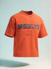 Men's Rust Relaxed Fit Embroided 240 GSM Casual T-Shirt