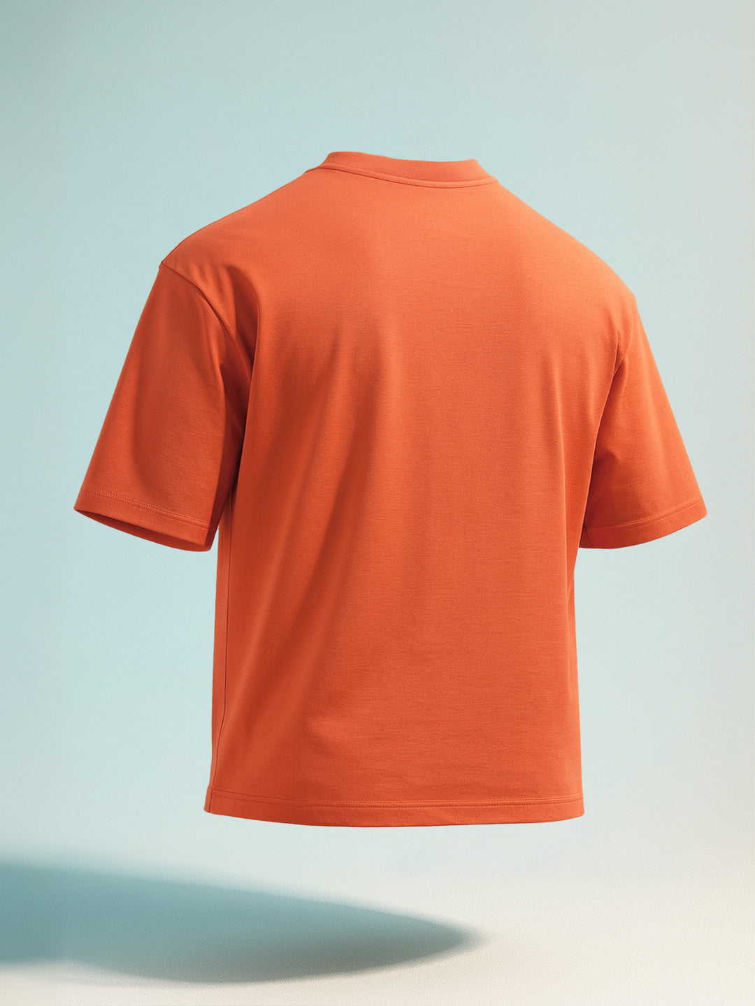 Men's Rust Relaxed Fit Embroided 240 GSM Casual T-Shirt