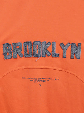 Men's Rust Relaxed Fit Embroided 240 GSM Casual T-Shirt