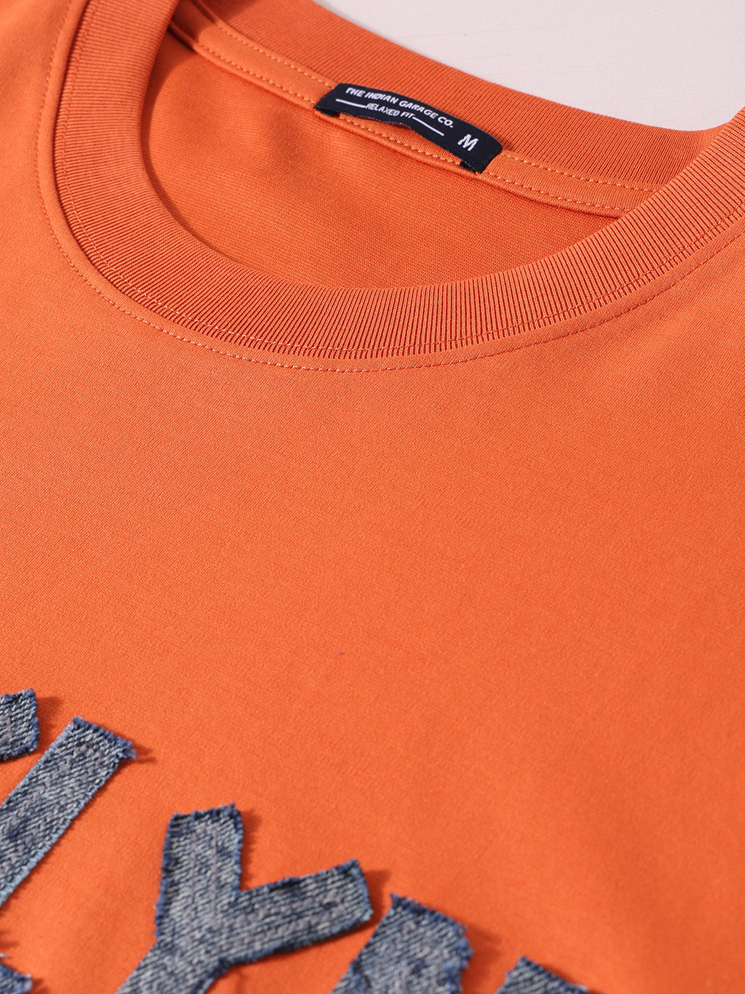 Men's Rust Relaxed Fit Embroided 240 GSM Casual T-Shirt