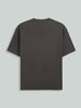 Men's Grey Relaxed Fit Embroided 240 GSM Casual T-Shirt