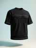Men's Black Relaxed Fit Embroided 240 GSM Casual T-Shirt