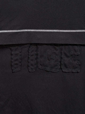 Men's Black Relaxed Fit Embroided 240 GSM Casual T-Shirt