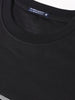 Men's Black Relaxed Fit Embroided 240 GSM Casual T-Shirt