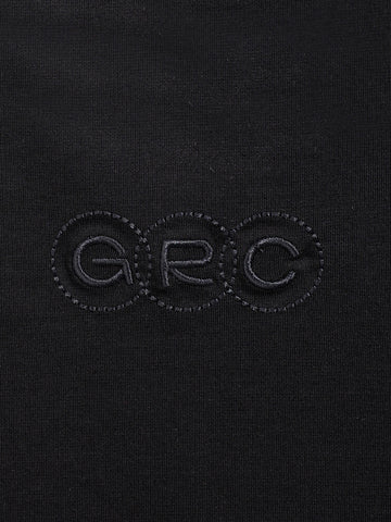 Men's Black Relaxed Fit Embroided 240 GSM Casual T-Shirt