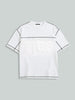 Men's White Relaxed Fit Embroided 240 GSM Casual T-Shirt