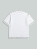 Men's White Relaxed Fit Embroided 240 GSM Casual T-Shirt