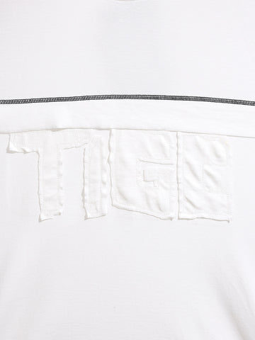 Men's White Relaxed Fit Embroided 240 GSM Casual T-Shirt