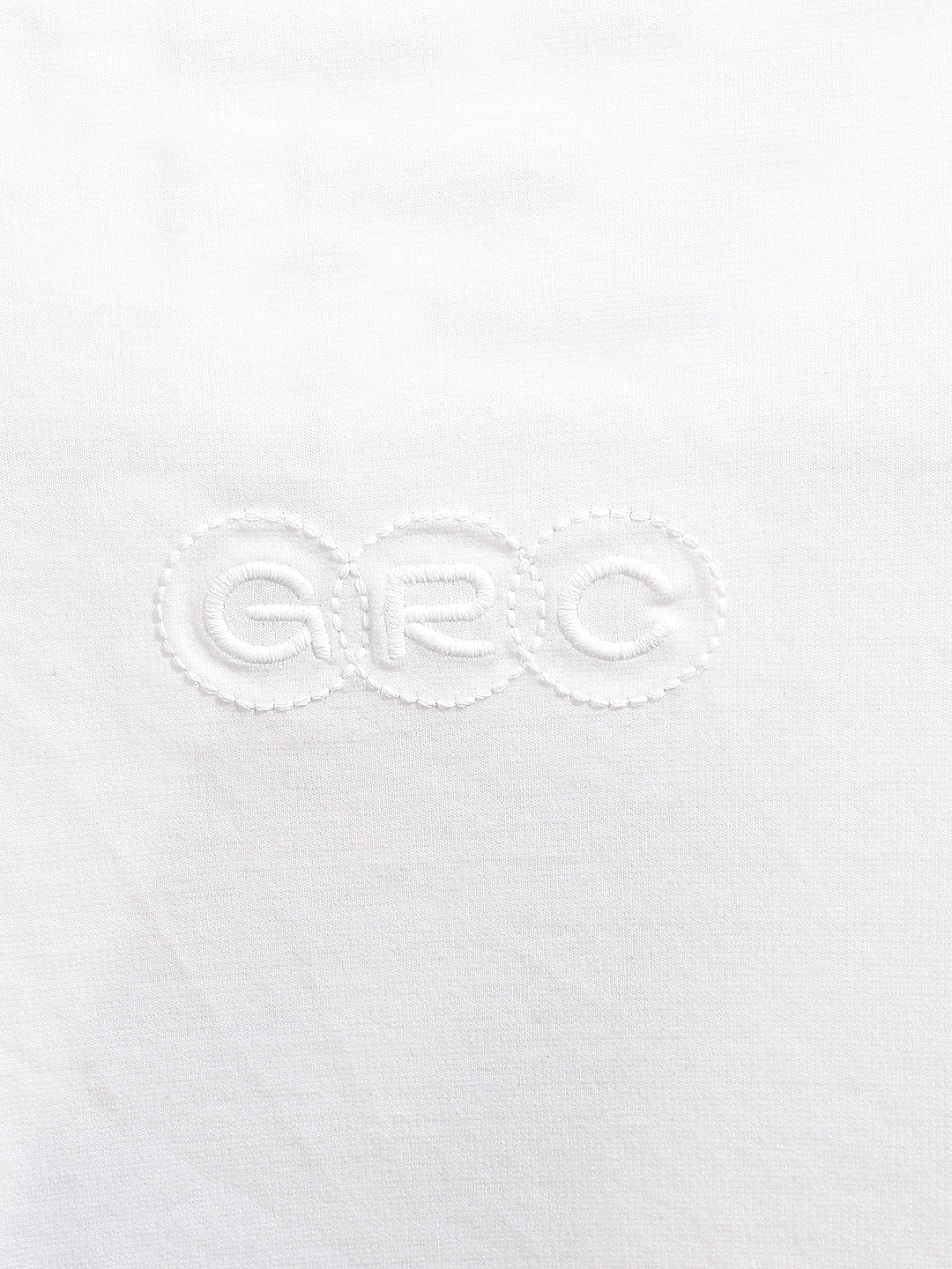 Men's White Relaxed Fit Embroided 240 GSM Casual T-Shirt