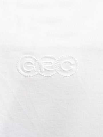 Men's White Relaxed Fit Embroided 240 GSM Casual T-Shirt