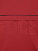 Men's Red Relaxed Fit Embroided 240 GSM Casual T-Shirt