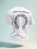 Men's White Relaxed Fit Embroided 240 GSM Casual T-Shirt