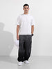 Men's White Relaxed Fit Embroided 240 GSM Casual T-Shirt