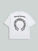 Men's White Relaxed Fit Embroided 240 GSM Casual T-Shirt
