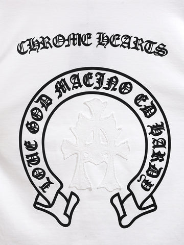 Men's White Relaxed Fit Embroided 240 GSM Casual T-Shirt