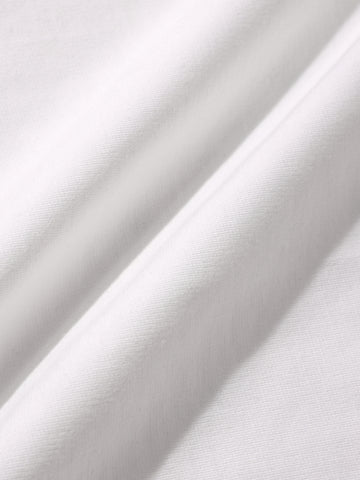 Men's White Relaxed Fit Embroided 240 GSM Casual T-Shirt