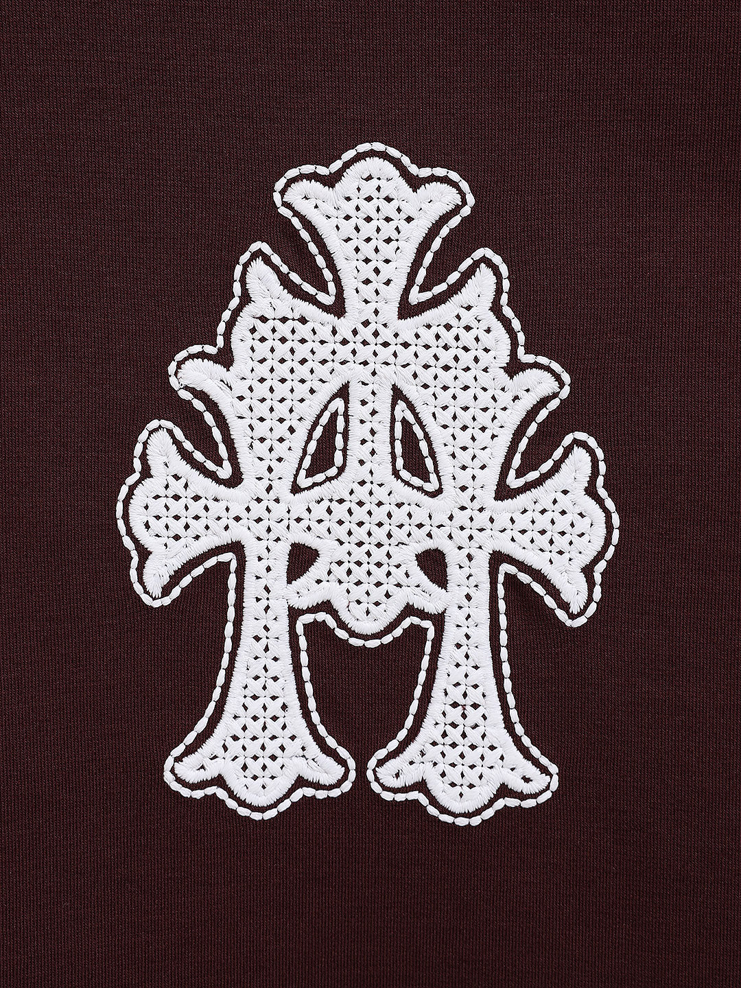 Men's Maroon Relaxed Fit Embroided 240 GSM Casual T-Shirt