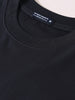 Men's Blue Relaxed Fit Embroided 240 GSM Graphic  T-Shirt