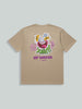 Men's Beige Relaxed Fit Embroided 240 GSM Graphic  T-Shirt