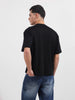 Men's Black Relaxed Fit Embroided 240 GSM Casual T-Shirt