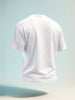 Men's White Relaxed Fit Embroided 240 GSM Casual T-Shirt