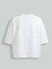 Men's White Relaxed Fit Embroided 240 GSM Casual T-Shirt