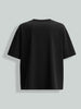 Men's Black Relaxed Fit Embroided 240 GSM Casual T-Shirt