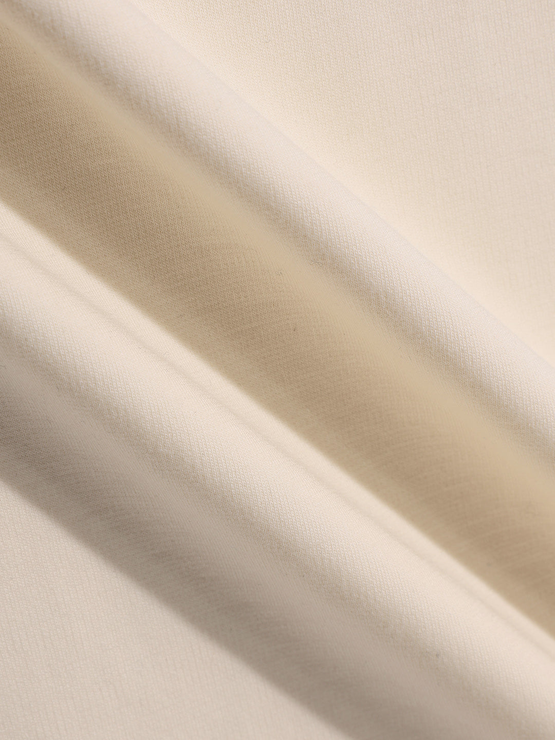 Men's Cream Relaxed Fit Embroided 240 GSM Casual T-Shirt