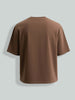 Men's Brown Relaxed Fit Embroided 240 GSM Casual T-Shirt