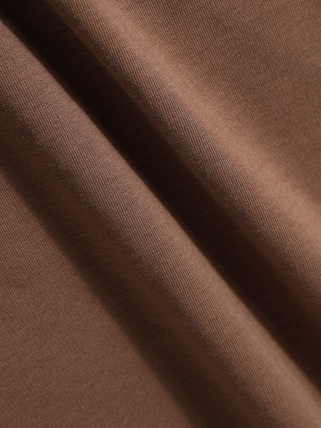 Men's Brown Relaxed Fit Embroided 240 GSM Casual T-Shirt