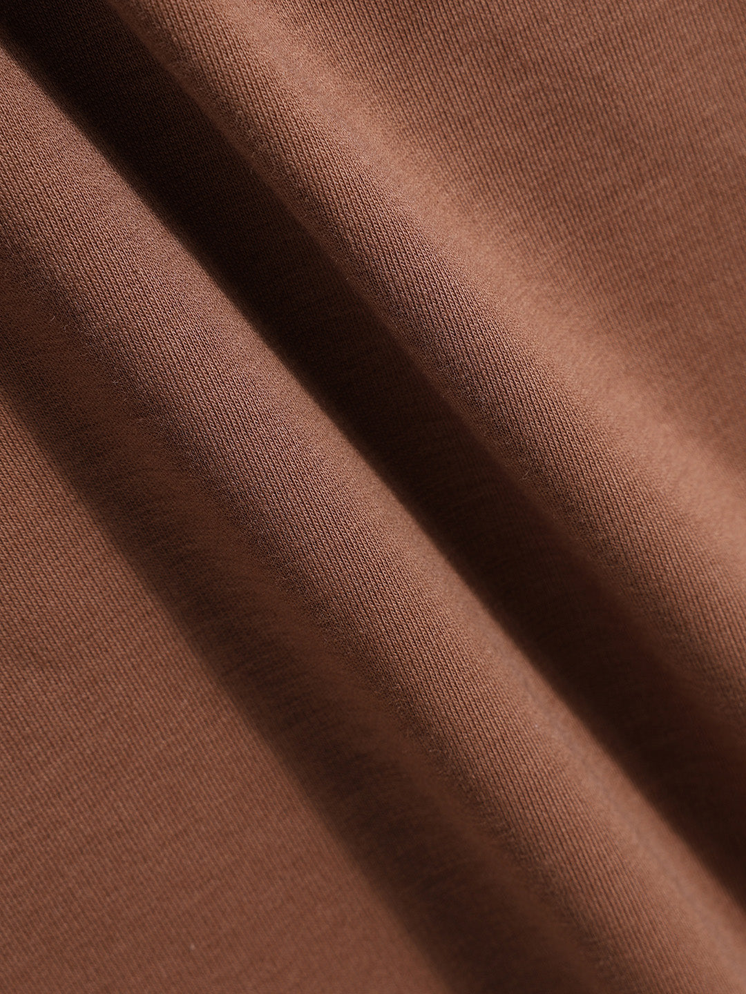 Men's Brown Relaxed Fit Embroided 240 GSM Casual T-Shirt