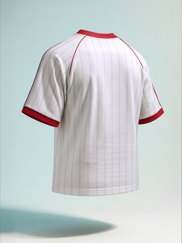 Men's White Relaxed Fit Printed 240 GSM Sport Wear T-Shirt