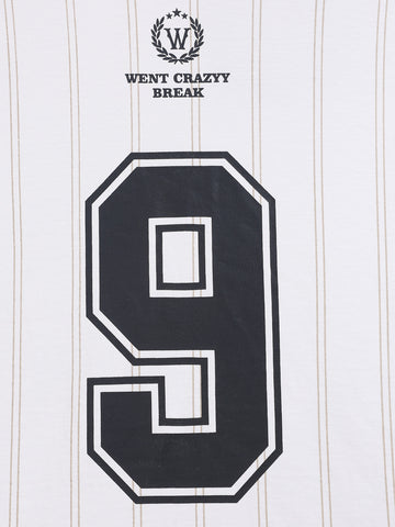 Men's White Relaxed Fit Printed 240 GSM Sport Wear T-Shirt