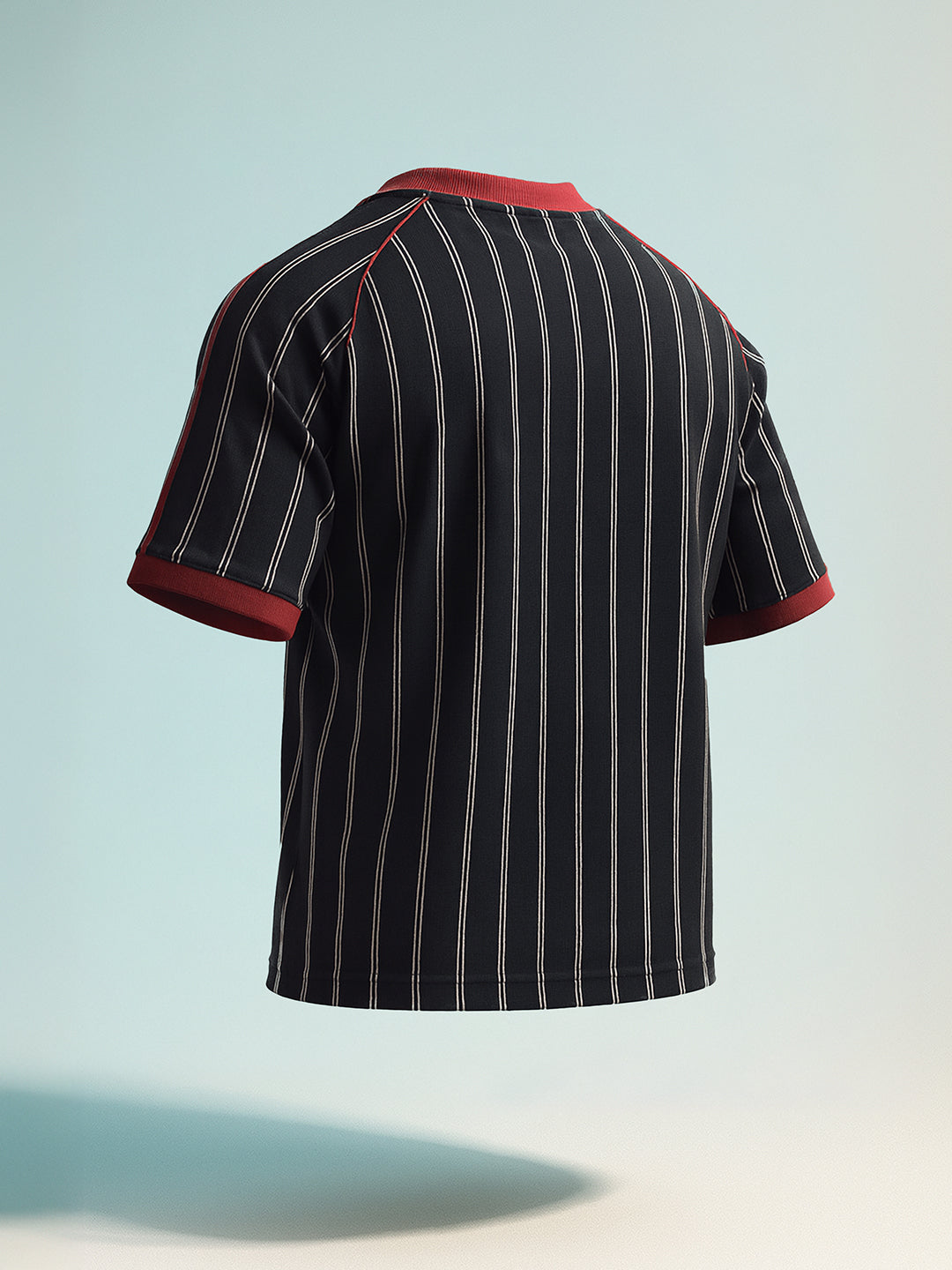 Men's Black Relaxed Fit Printed 240 GSM Sport Wear T-Shirt