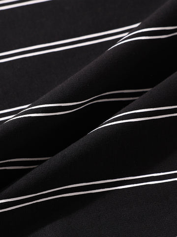 Men's Black Relaxed Fit Printed 240 GSM Sport Wear T-Shirt