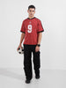 Men's Red Relaxed Fit Printed 240 GSM Sport Wear T-Shirt
