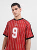 Men's Red Relaxed Fit Printed 240 GSM Sport Wear T-Shirt