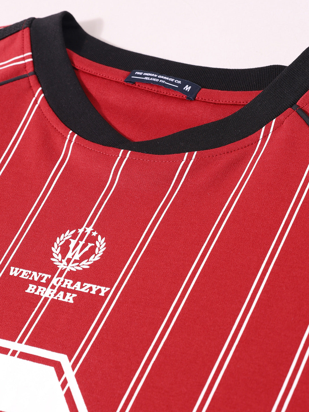 Men's Red Relaxed Fit Printed 240 GSM Sport Wear T-Shirt