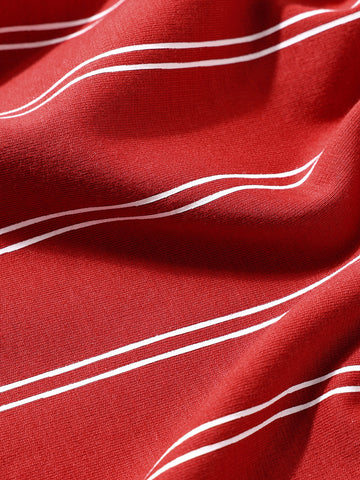 Men's Red Relaxed Fit Printed 240 GSM Sport Wear T-Shirt