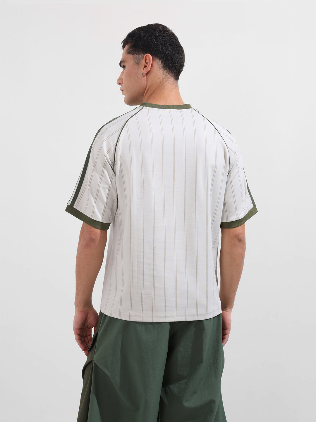 Men's Cream Relaxed Fit Printed 240 GSM Sport Wear T-Shirt