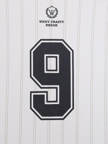 Men's Cream Relaxed Fit Printed 240 GSM Sport Wear T-Shirt