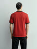 Men's Red Relaxed Fit Graphic Printed 240 GSM Sport Wear T-Shirt